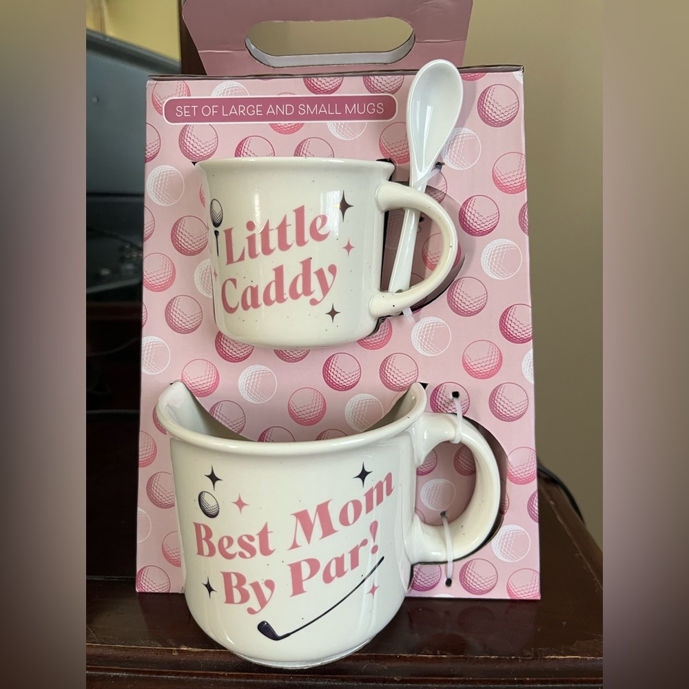 Mug Set SALE Golf-Themed with Spoon